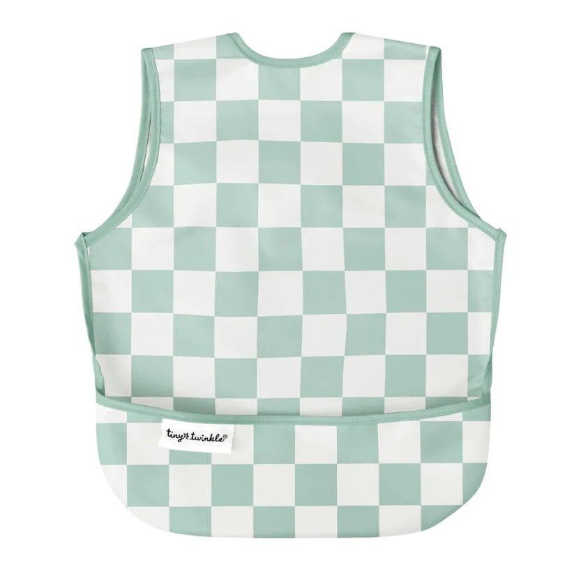 Mess Proof Apron Bib SAGE CHECKERS