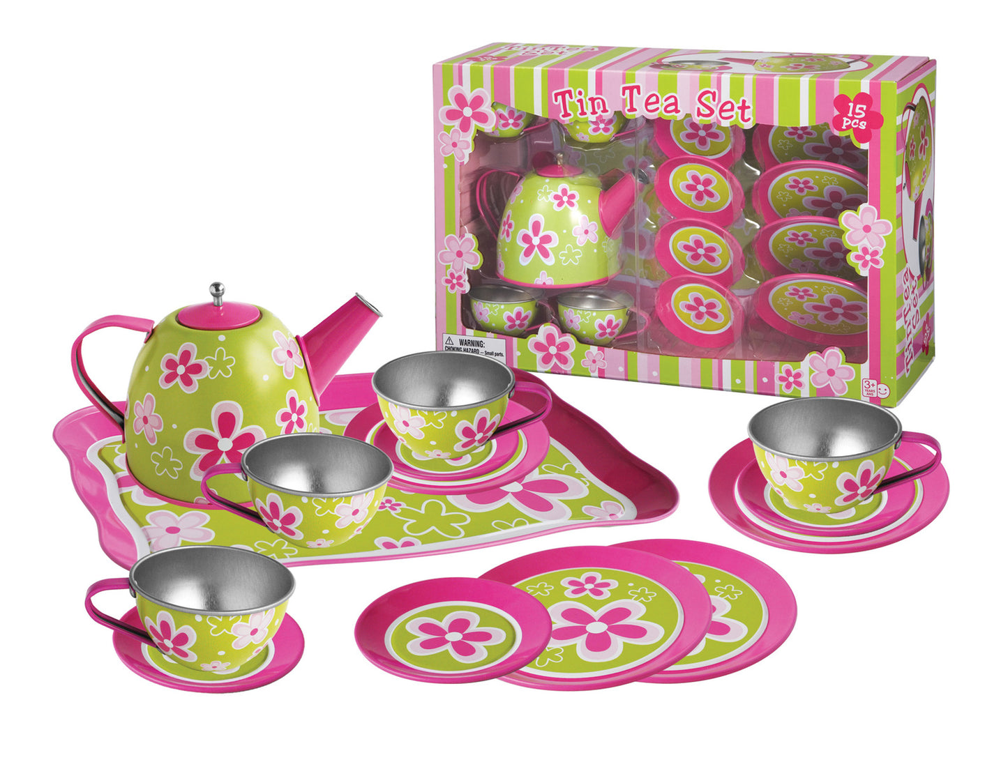 Lime Daisy Tin Tea Set