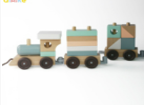 Wooden Train Light Blue