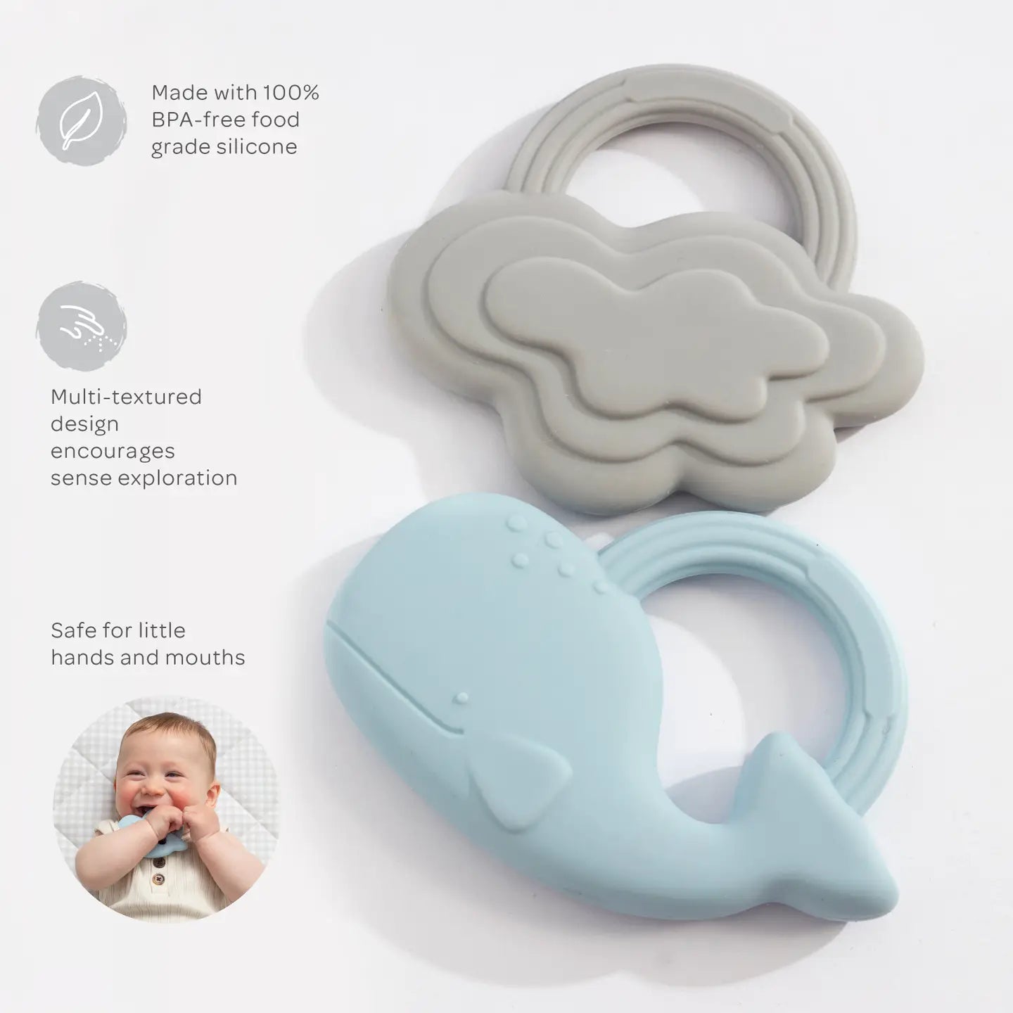 Whale and Cloud Teether Set