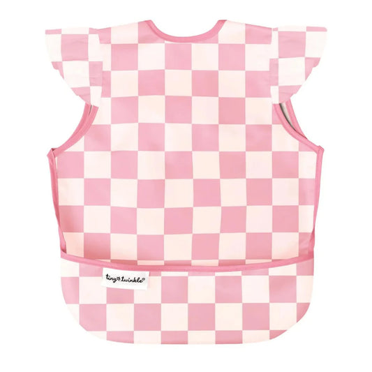 Mess Proof Apron Bib PINK CHECKERS