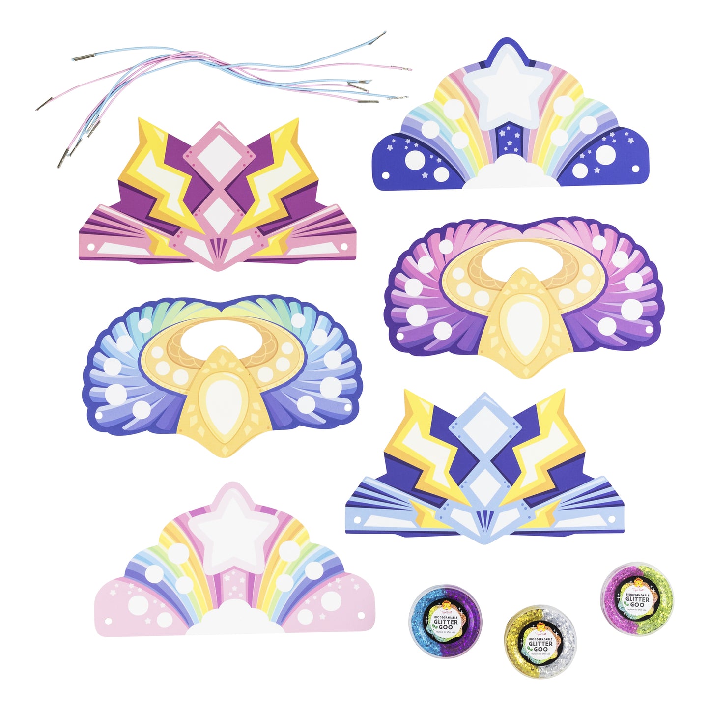 Glitter Glue Crowns SUPER RAINBOW