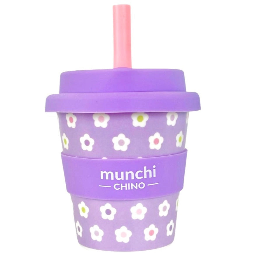 Babychino Cup with Straw DAISY FLOWER