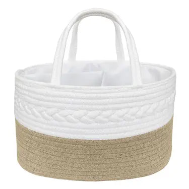 100% Cotton Rope Nappy Caddy Natural/White