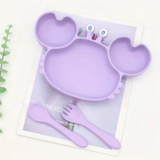 Crab Shape Plate with Fork and Spoon